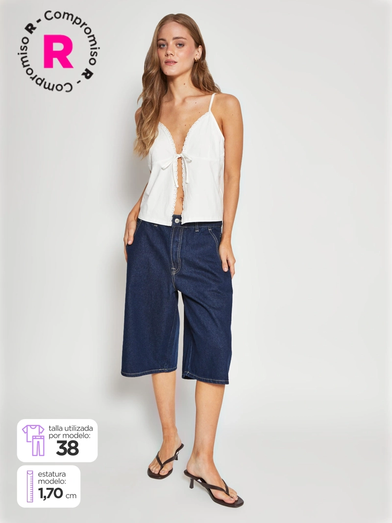 INDEX SHORT MUJER INDEX ALGODÓN LARGO DENIM