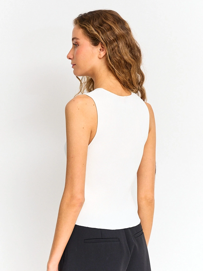SWEATER MUJER INDEX SIN MANGAS TEJIDO - 2