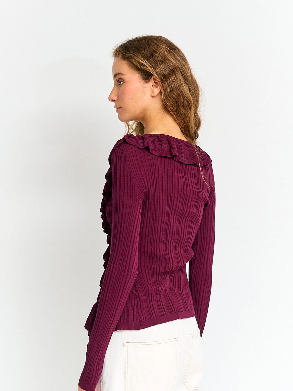 SWEATER MUJER INDEX MANGA LARGA TEJIDO VUELOS - 4