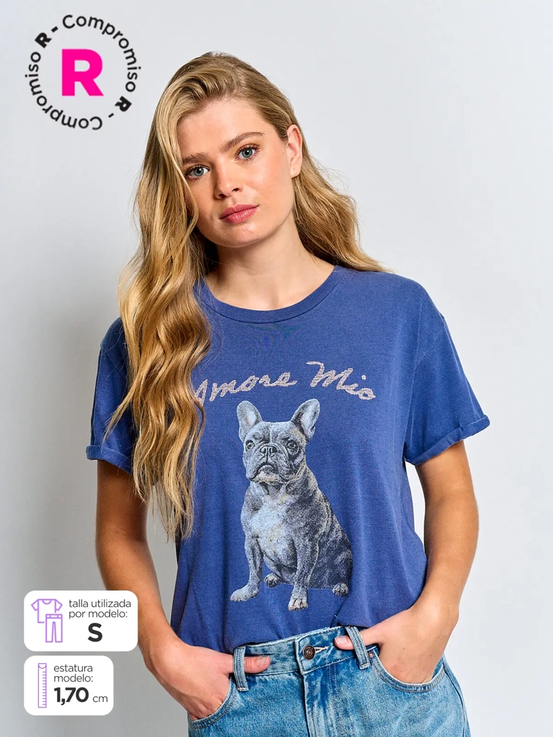 POLERA MUJER INDEX ALGODÓN MANGA CORTA ESTAMPADO - 1