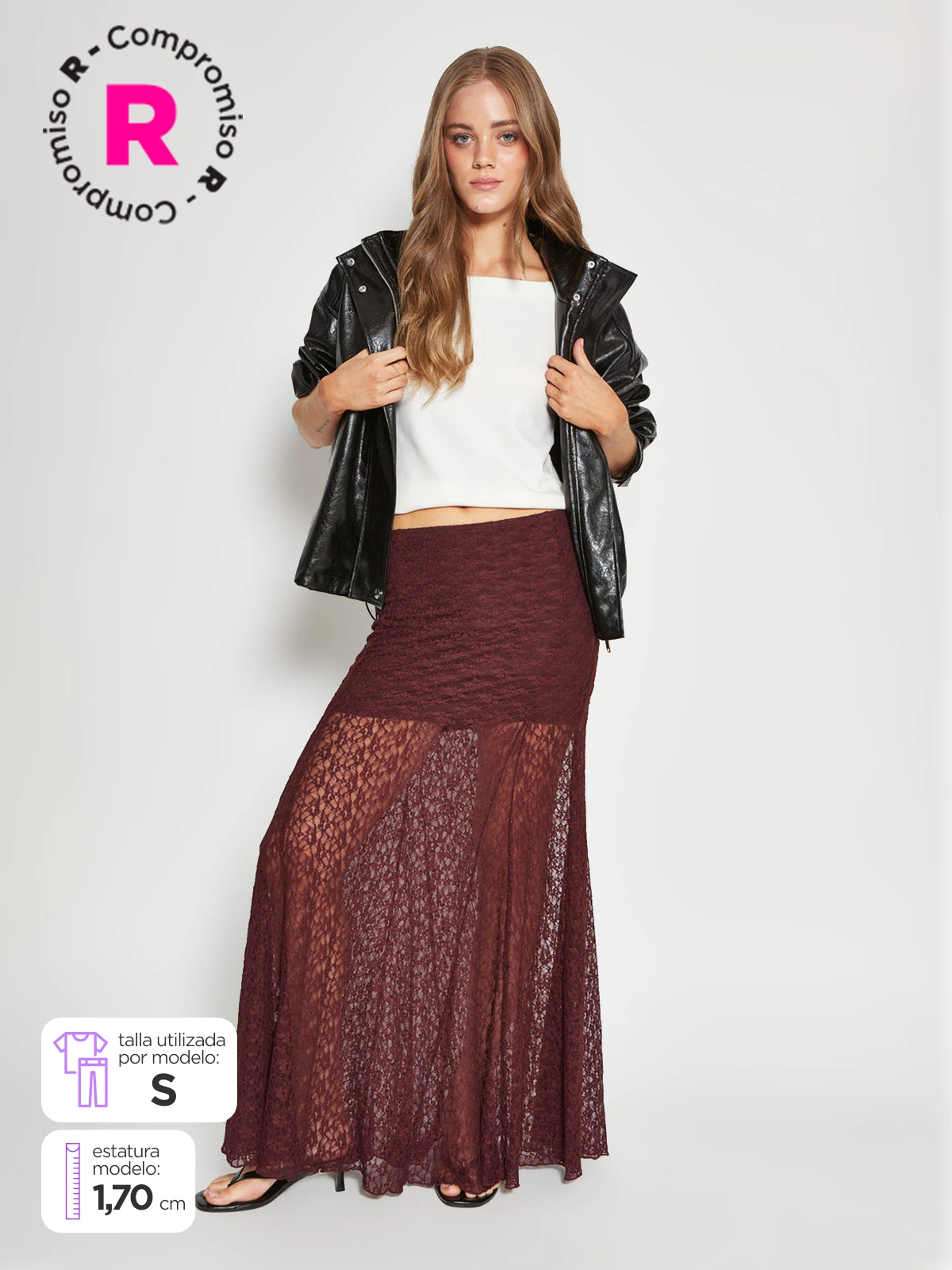 FALDA MUJER INDEX LARGA ENCAJE - 2