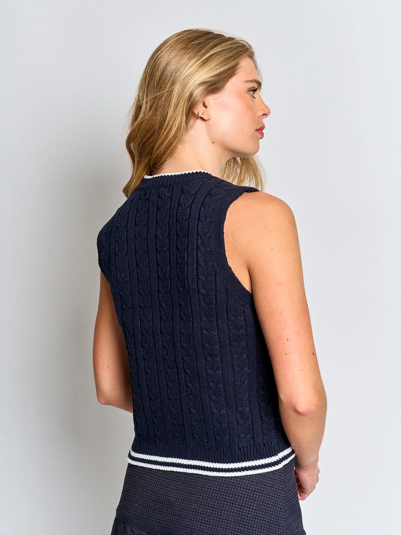 CARDIGAN MUJER INDEX ALGODÓN SIN MANGAS TRENZADO - 2