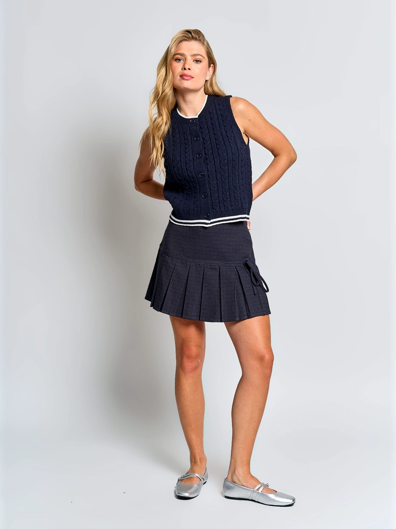 CARDIGAN MUJER INDEX ALGODÓN SIN MANGAS TRENZADO - 4