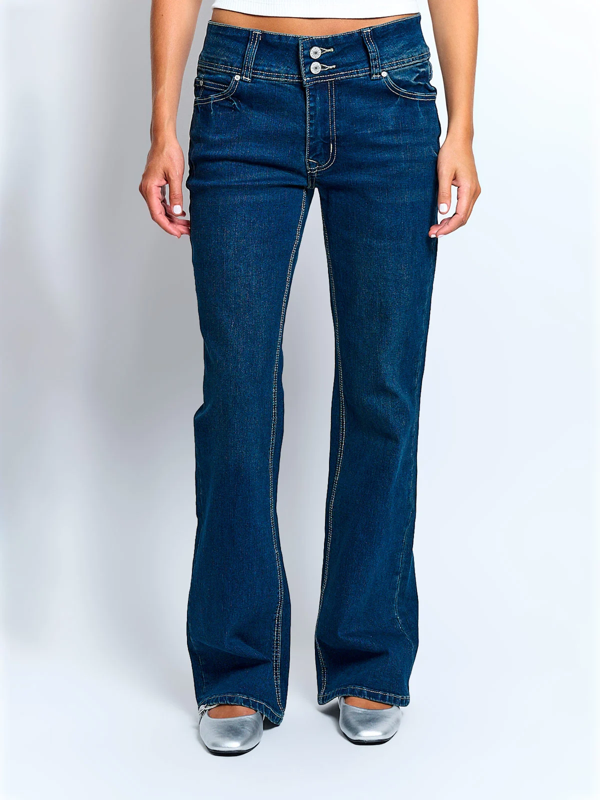 JEANS MUJER INDEX ALGODÓN FLARE TIRO BAJO - 3