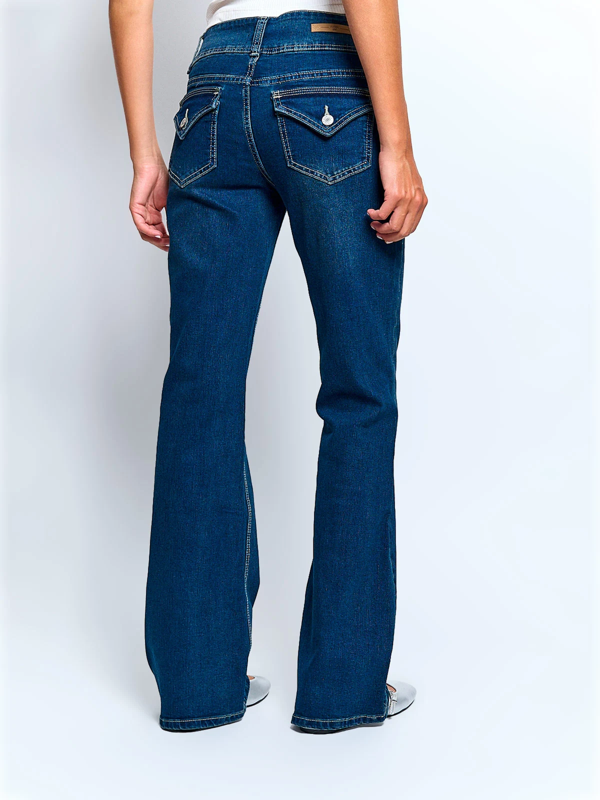 JEANS MUJER INDEX ALGODÓN FLARE TIRO BAJO - 4