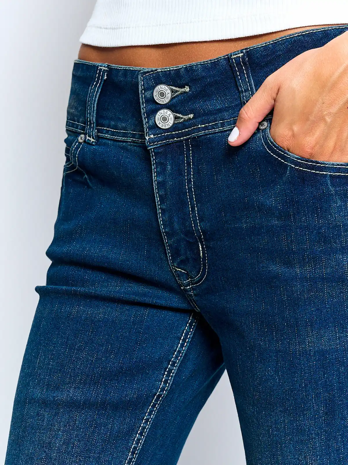 JEANS MUJER INDEX ALGODÓN FLARE TIRO BAJO - 5