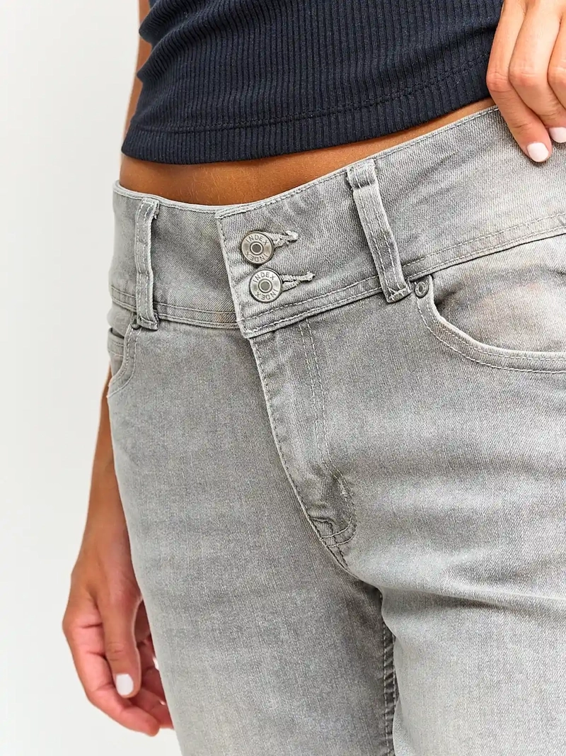 JEANS MUJER INDEX ALGODÓN FLARE TIRO BAJO - 4