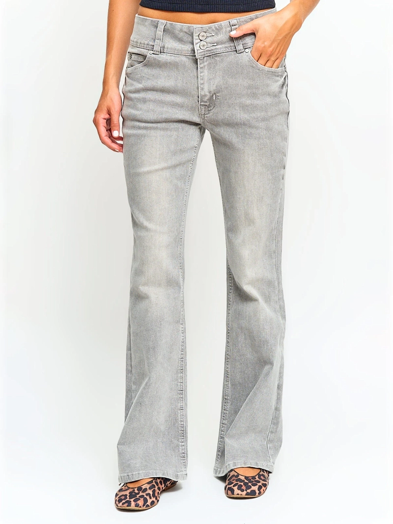 JEANS MUJER INDEX ALGODÓN FLARE TIRO BAJO - 2