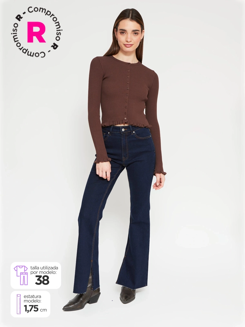 JEANS MUJER INDEX ALGODÓN FLARE ABERTURA - 1