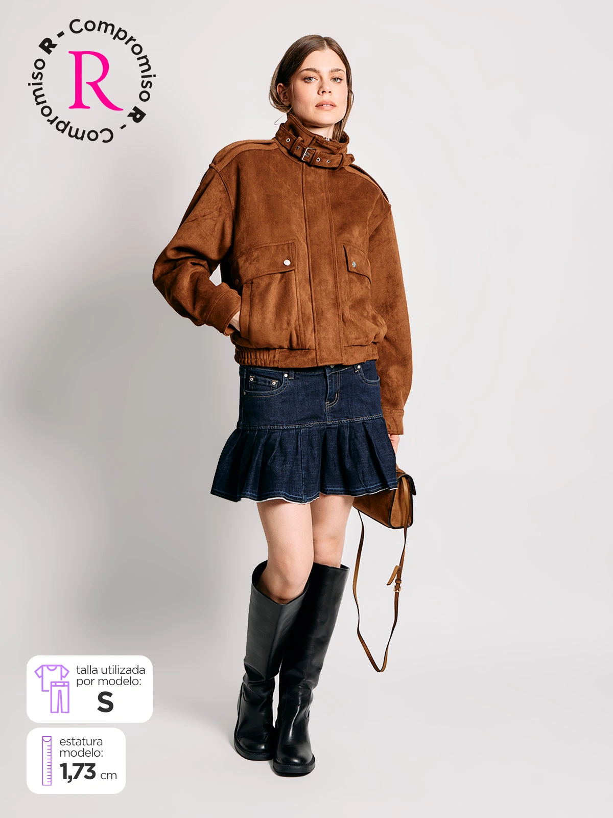FALDA MUJER INDEX ALGODÓN CORTA DENIM VUELOS - 1