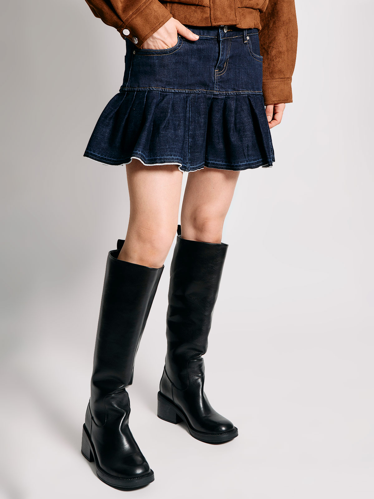 FALDA MUJER INDEX ALGODÓN CORTA DENIM VUELOS - 2
