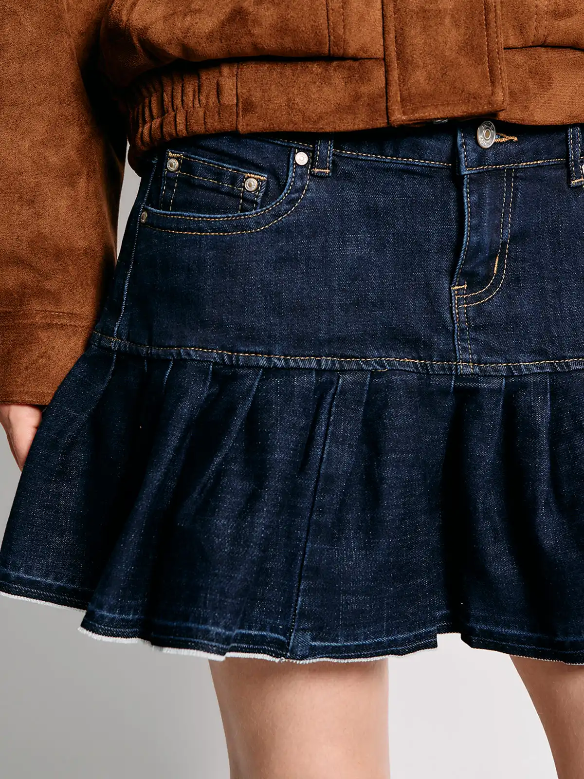 FALDA MUJER INDEX ALGODÓN CORTA DENIM VUELOS - 4