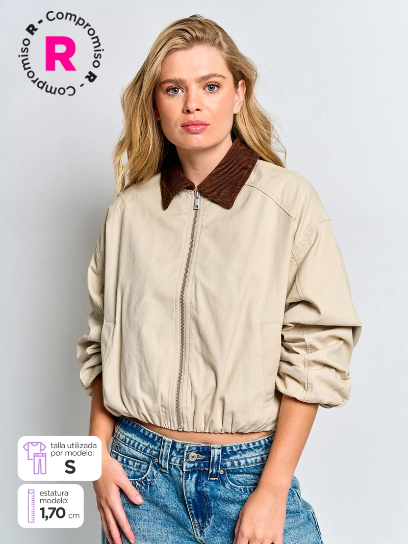 CHAQUETA MUJER INDEX ALGODÓN CORTA AGLOBADA - 1