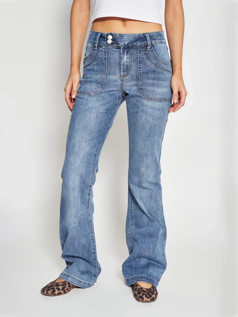 JEANS MUJER INDEX ALGODÓN FLARE TIRO BAJO - 2