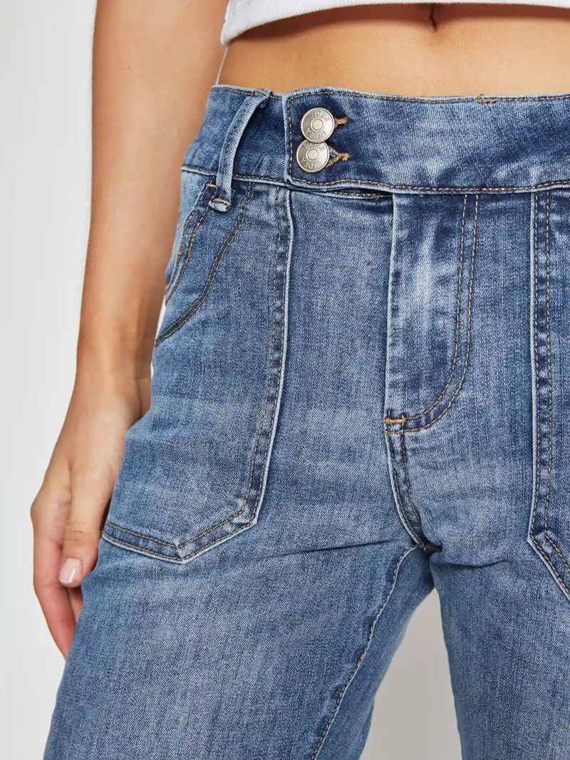 JEANS MUJER INDEX ALGODÓN FLARE TIRO BAJO - 4