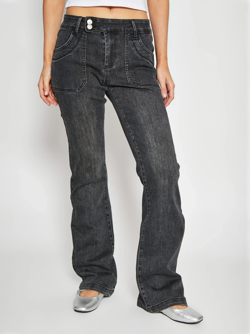 JEANS MUJER INDEX ALGODÓN FLARE TIRO BAJO - 2