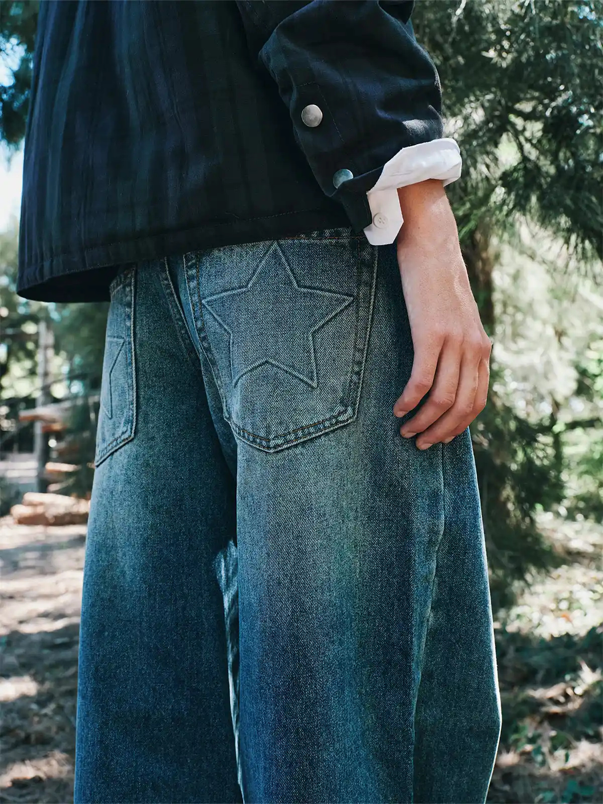 JEANS MUJER INDEX ALGODÓN WIDELEG TIRO BAJO - 2