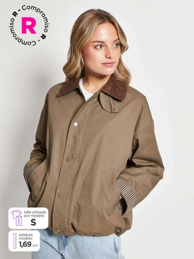CHAQUETA MUJER INDEX ALGODÓN CUELLO COTELÉ - 1