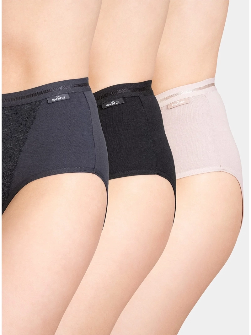 PACK X3 CALZÓN MUJER PALMERS ALGODÓN HIKINI ENCAJE
