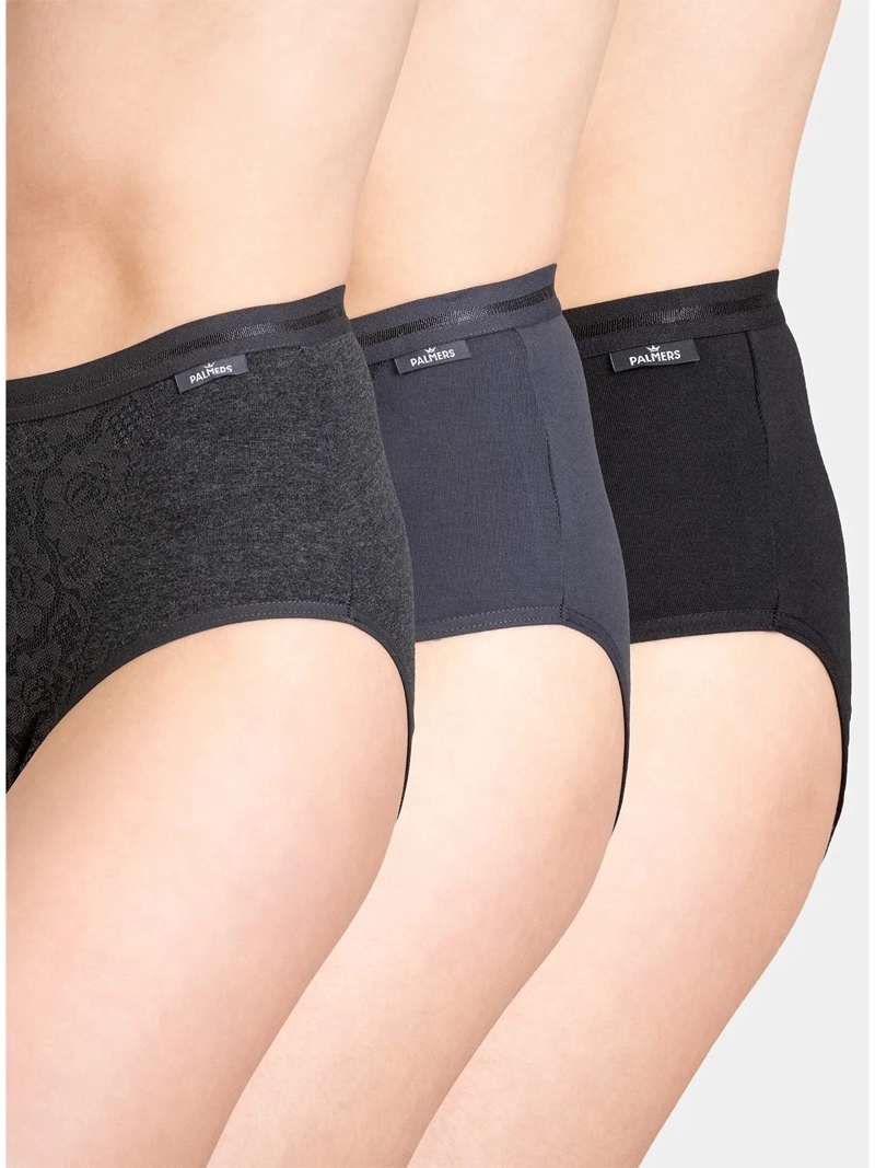 PACK X3 CALZÓN MUJER PALMERS ALGODÓN HIKINI ENCAJE