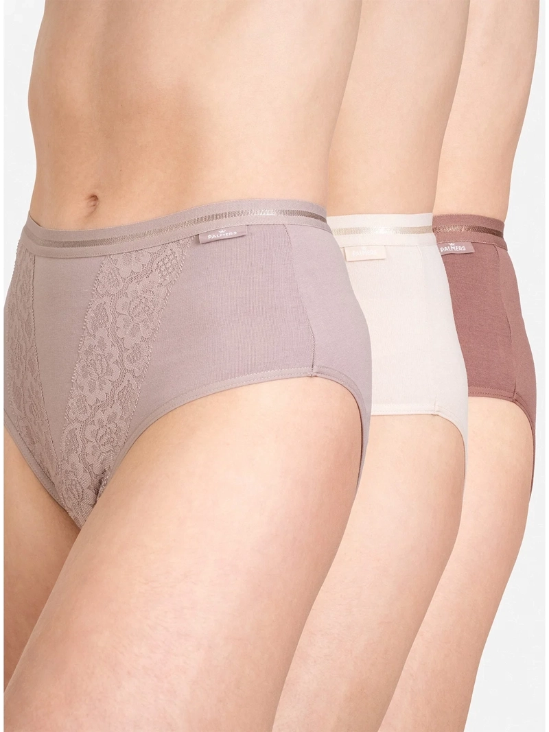 PACK X3 CALZÓN MUJER PALMERS ALGODÓN HIKINI ENCAJE