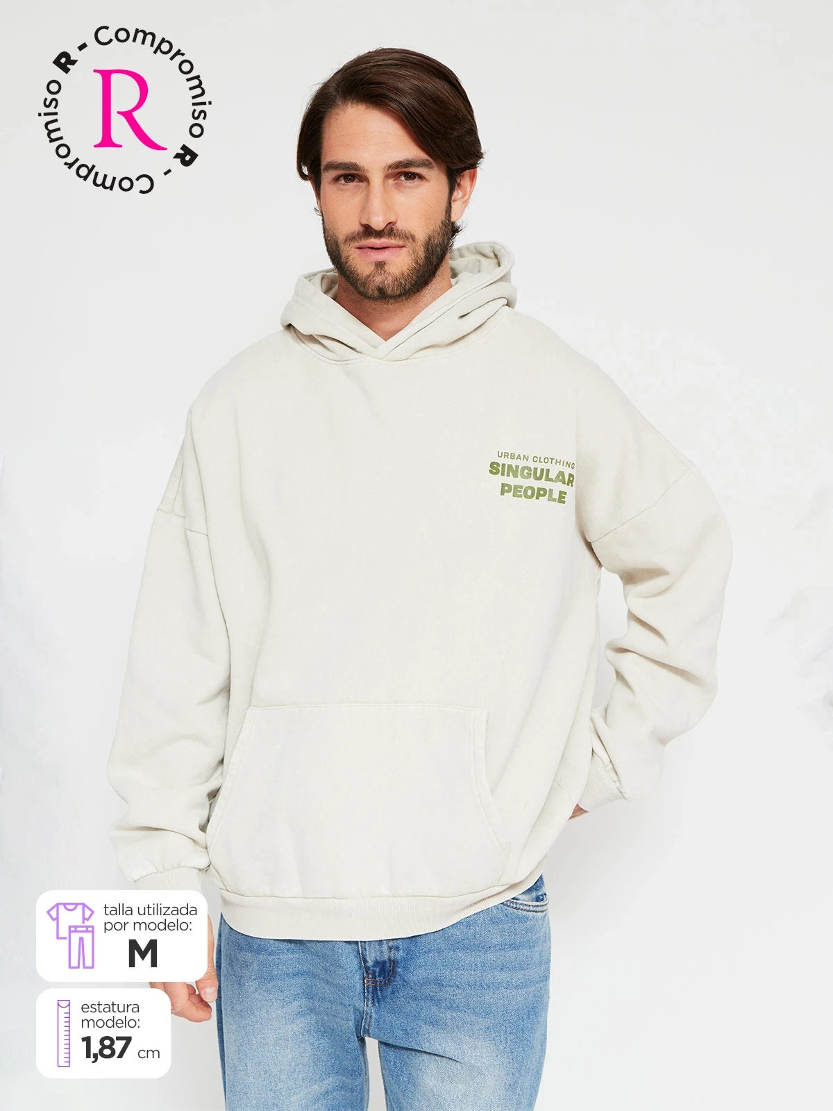 POLERÓN HOMBRE INDEX ALGODÓN HOODIE LAVADO - 1