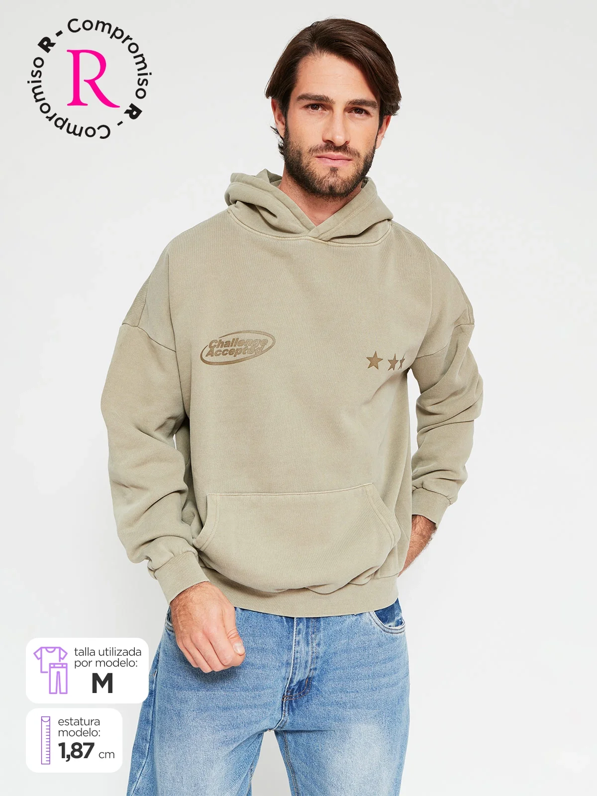 POLERÓN HOMBRE INDEX ALGODÓN HOODIE LAVADO - 1