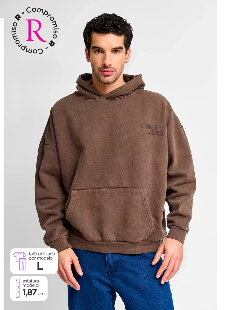 POLERÓN HOMBRE INDEX ALGODÓN HOODIE LAVADO