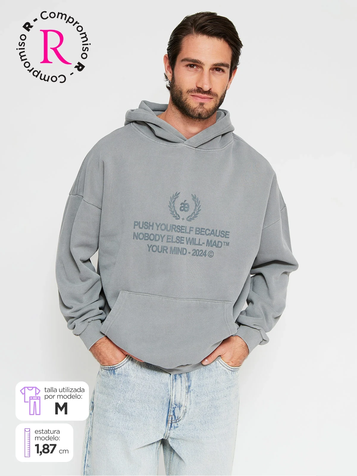 POLERÓN HOMBRE INDEX ALGODÓN HOODIE LAVADO - 1
