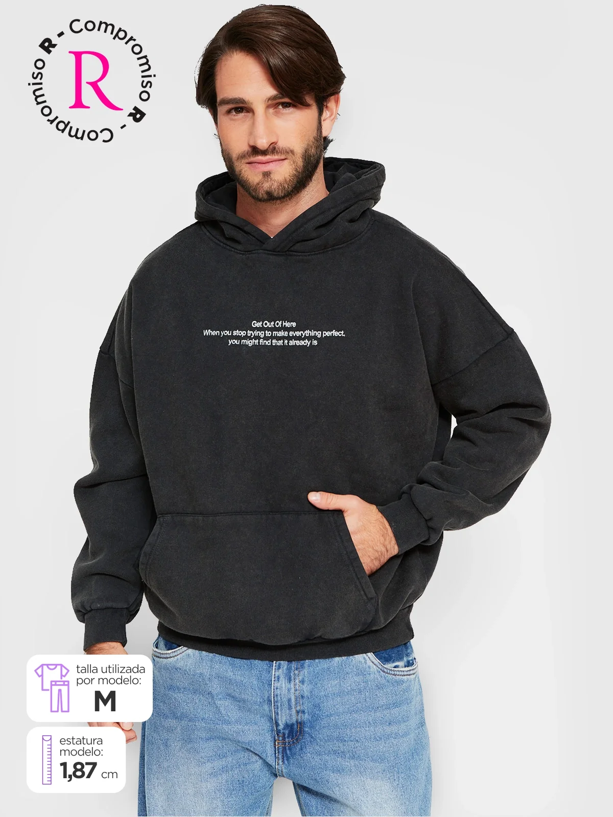 POLERÓN HOMBRE INDEX ALGODÓN HOODIE LAVADO - 1