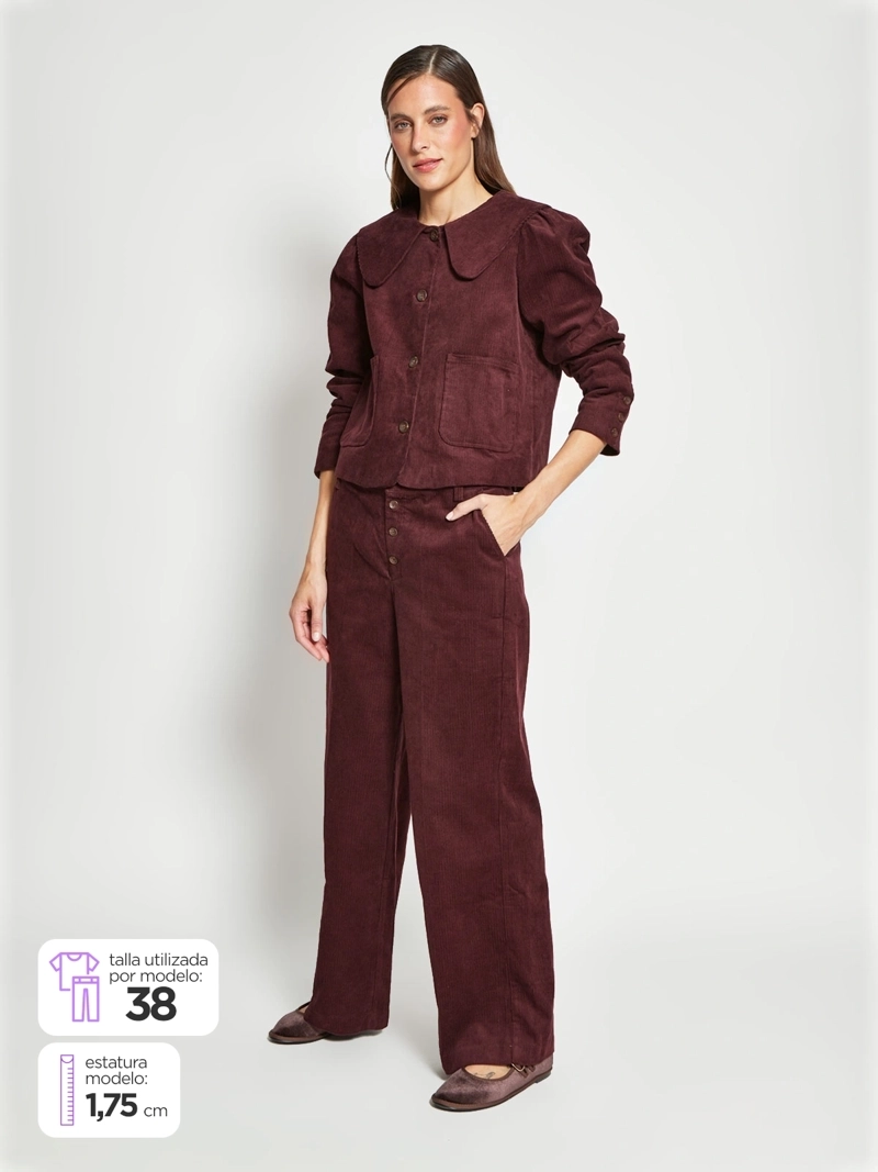 PANTALÓN MUJER MARQUIS ALGODÓN COTELÉ PALAZZO - 3