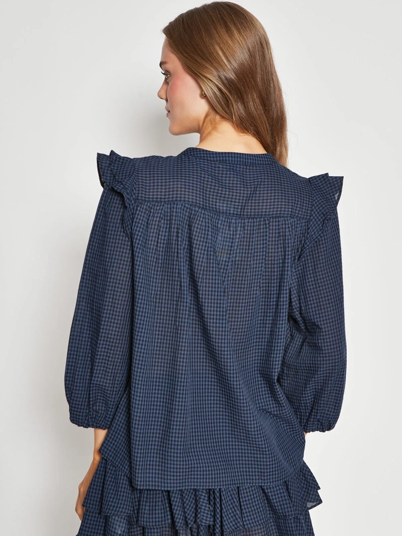 BLUSA MUJER INDEX ALGODÓN MANGA LARGA CUADROS - 2