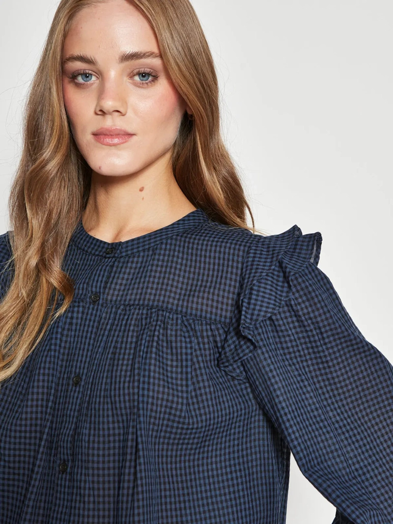 BLUSA MUJER INDEX ALGODÓN MANGA LARGA CUADROS - 3