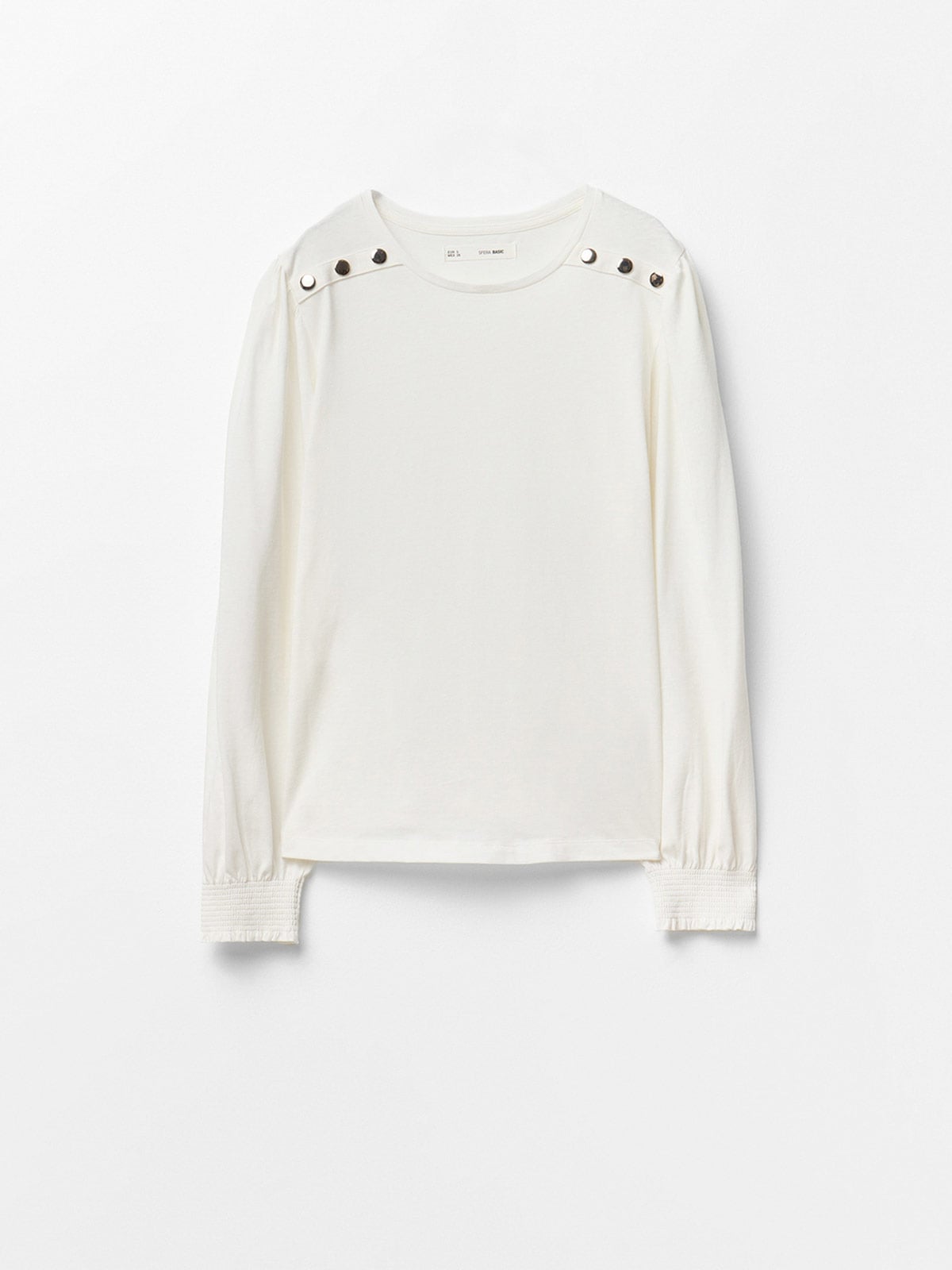 POLERA MUJER SFERA ALGODÓN MANGA LARGA BOTONES - 4