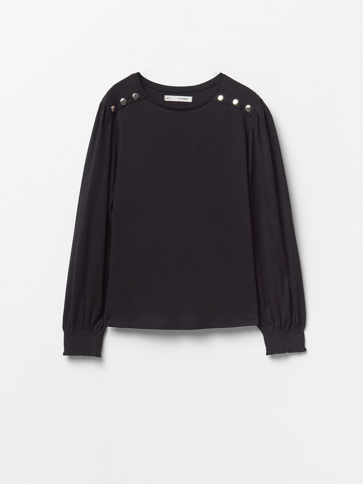 POLERA MUJER SFERA ALGODÓN MANGA LARGA BOTONES - 4