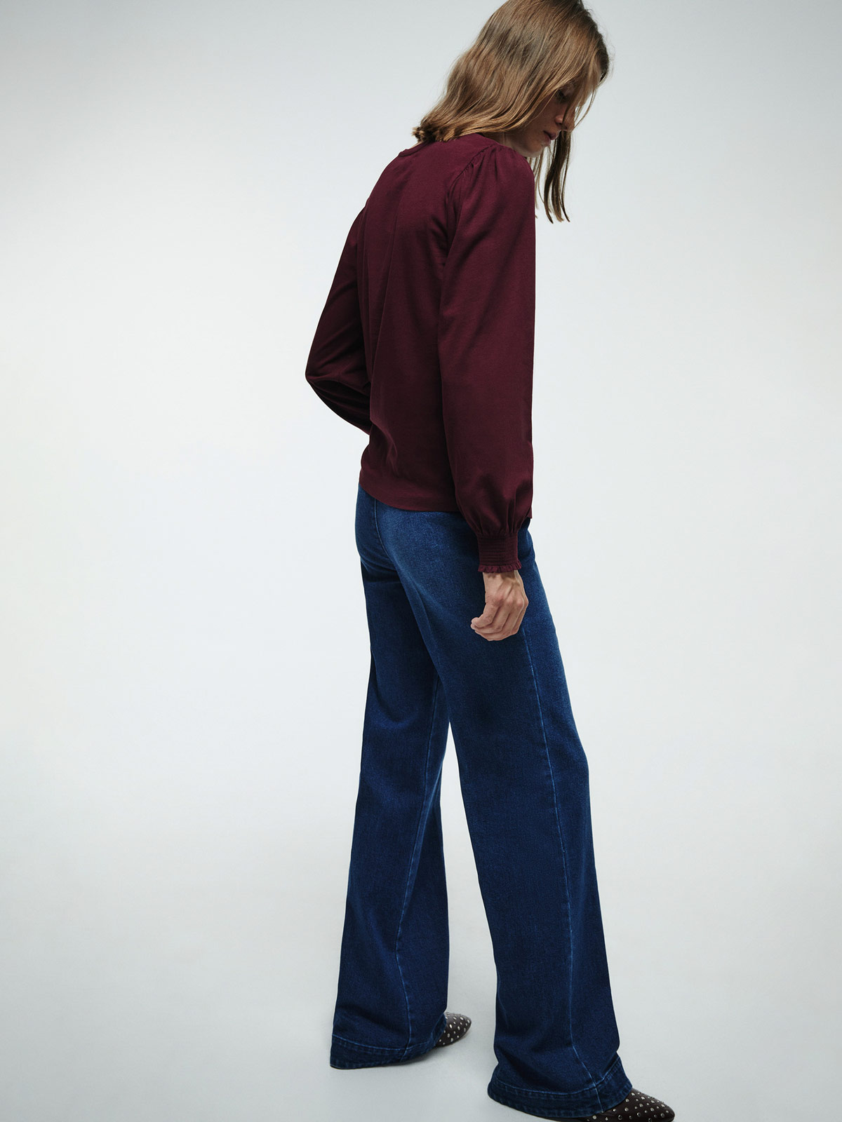 POLERA MUJER SFERA ALGODÓN MANGA LARGA BOTONES - 3