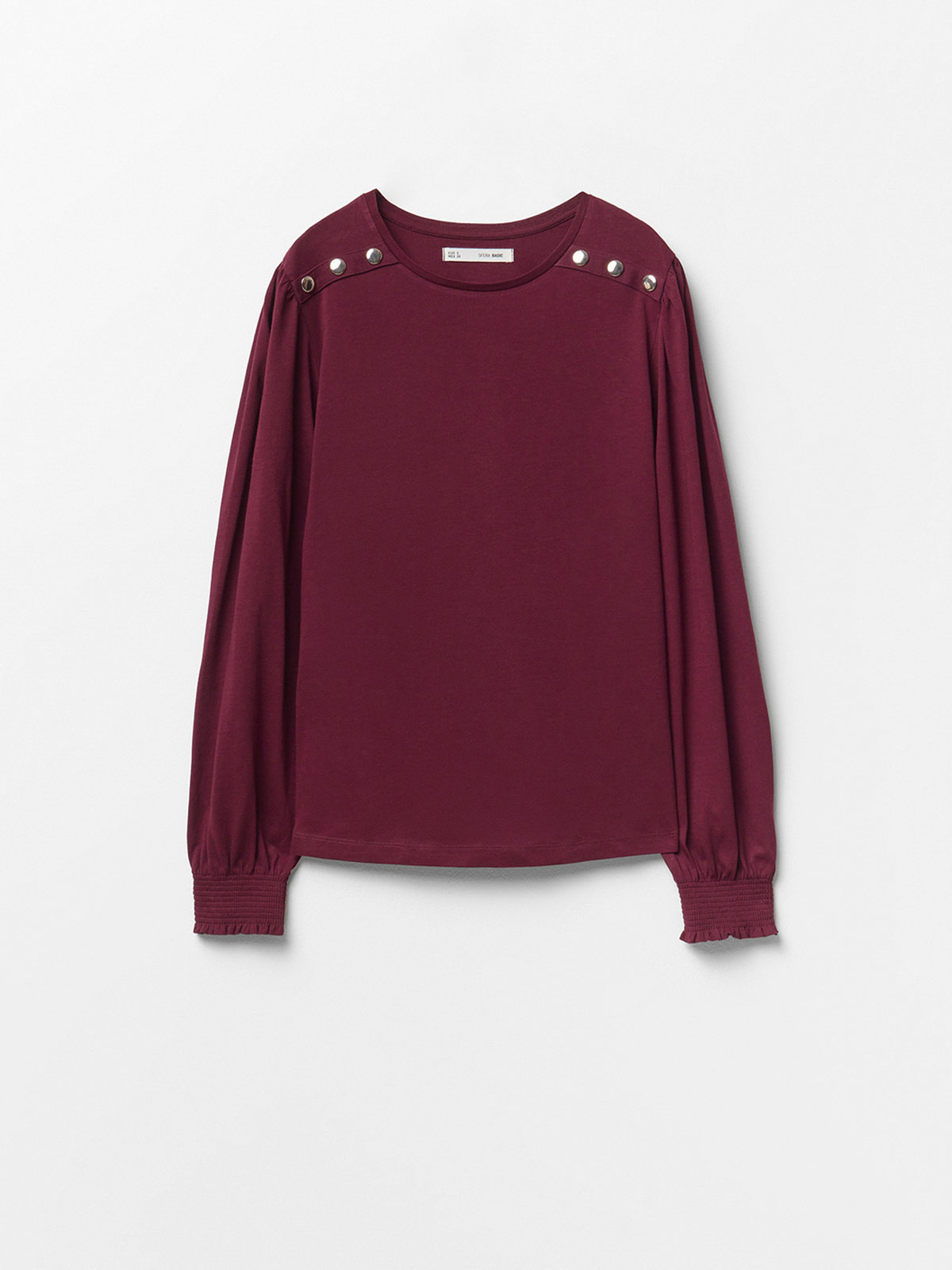 POLERA MUJER SFERA ALGODÓN MANGA LARGA BOTONES - 5
