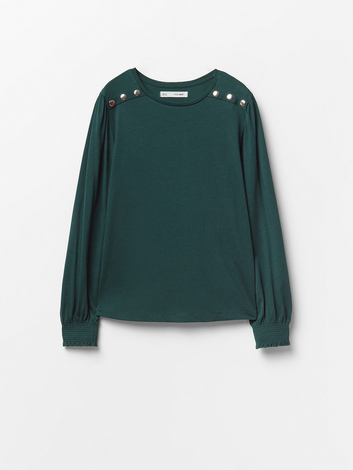 POLERA MUJER SFERA ALGODÓN MANGA LARGA BOTONES - 5