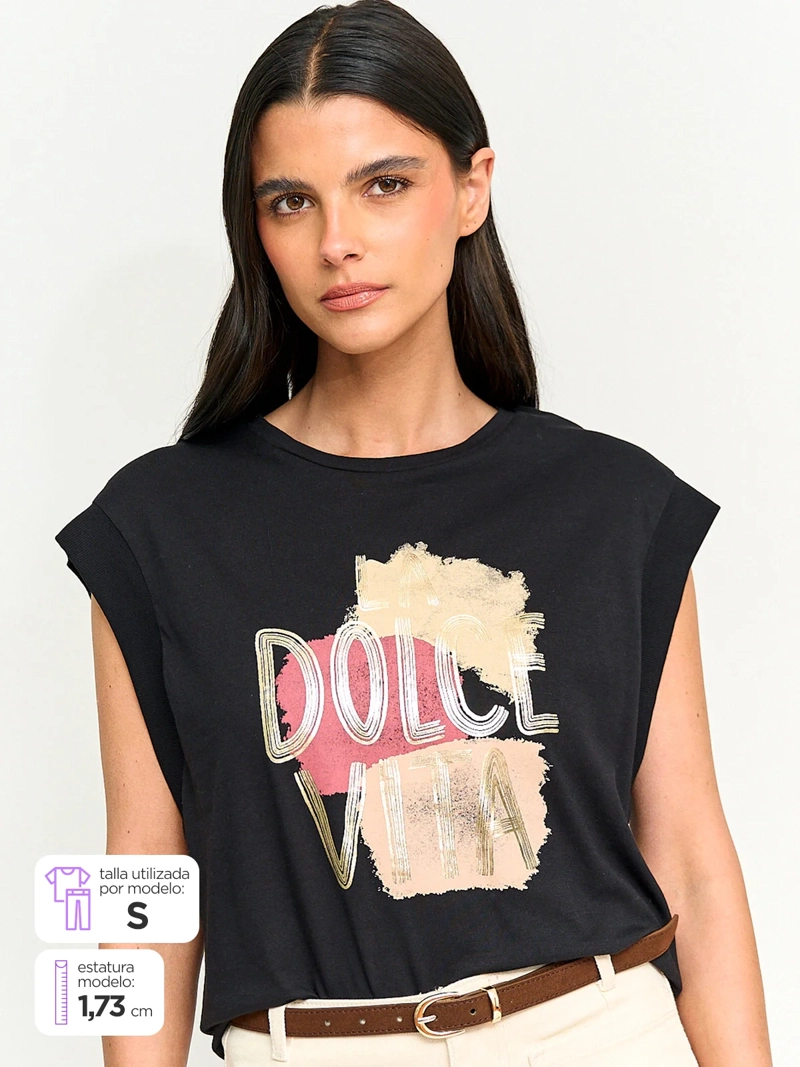 POLERA MUJER SFERA ALGODÓN MANGA CORTA - 1