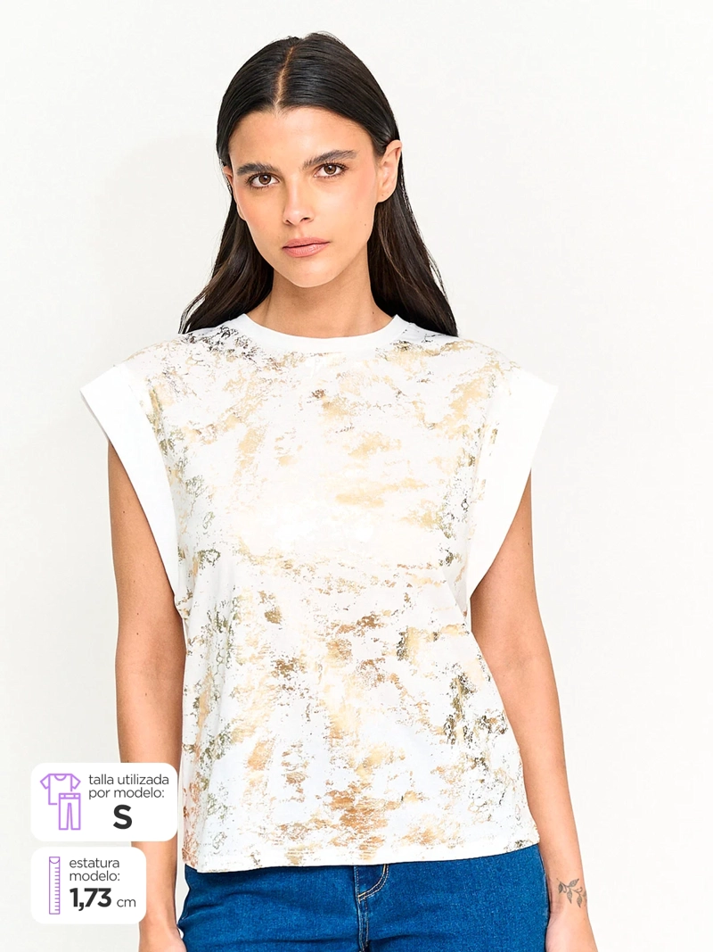 POLERA MUJER SFERA ALGODÓN MANGA CORTA - 1