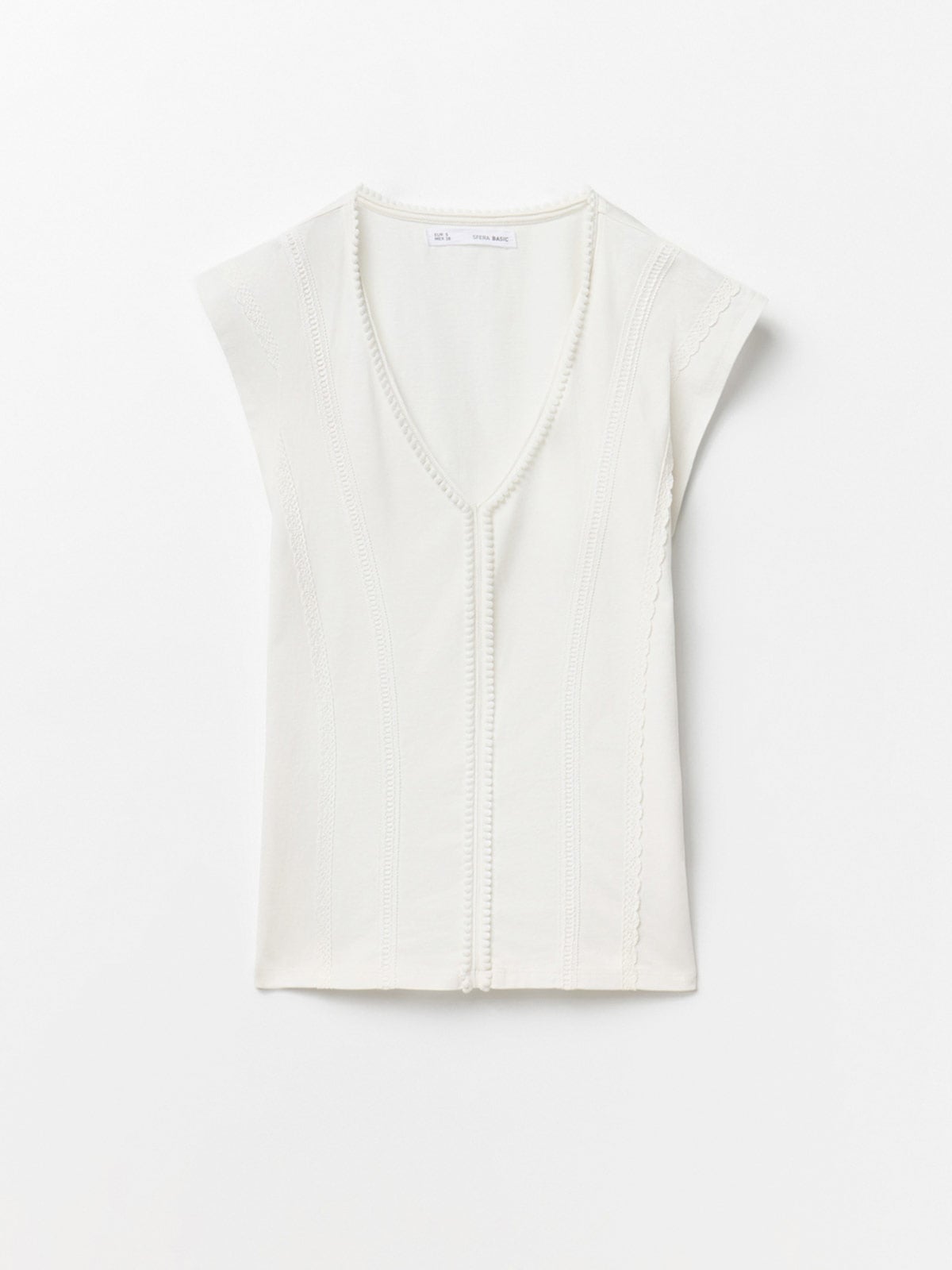 POLERA MUJER SFERA ALGODÓN SIN MANGAS BOLITAS - 4