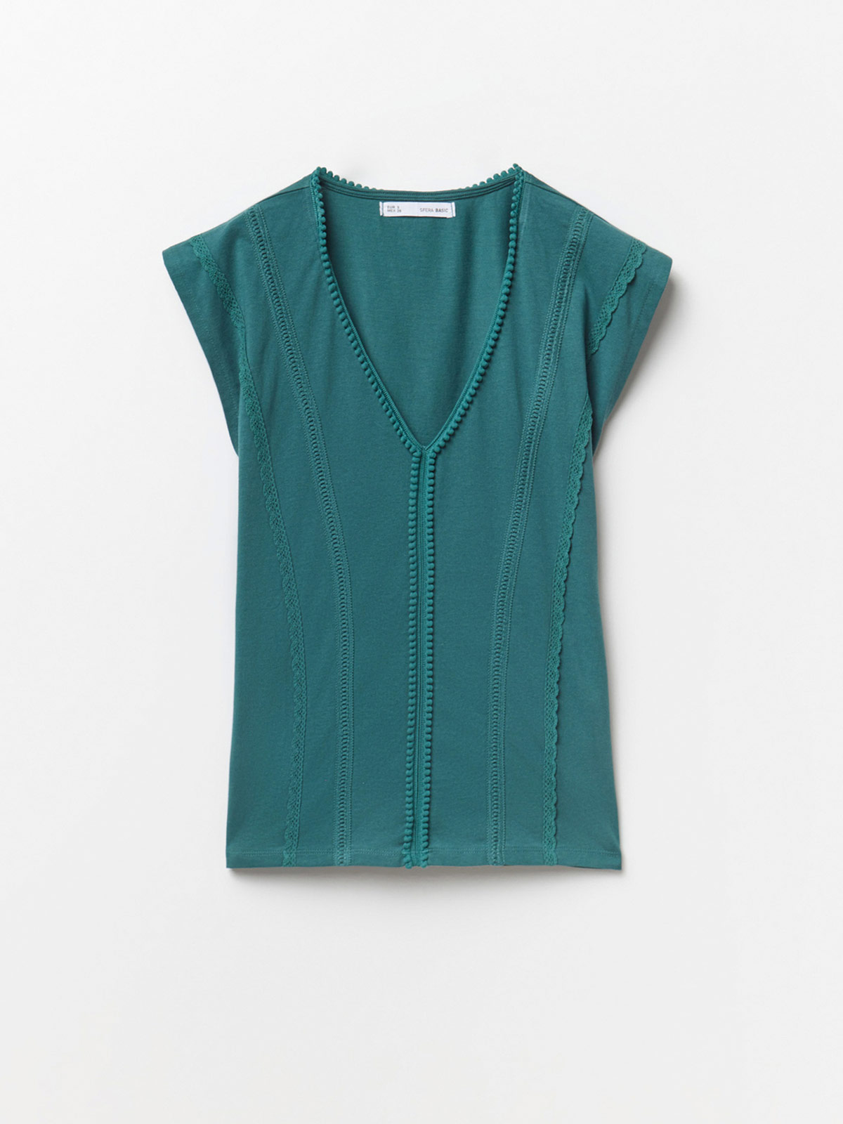 POLERA MUJER SFERA ALGODÓN SIN MANGAS BOLITAS - 4