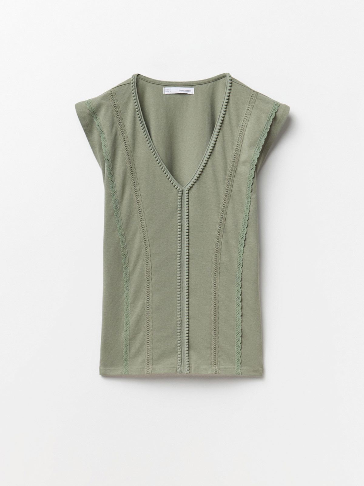 POLERA MUJER SFERA ALGODÓN SIN MANGAS BOLITAS - 4