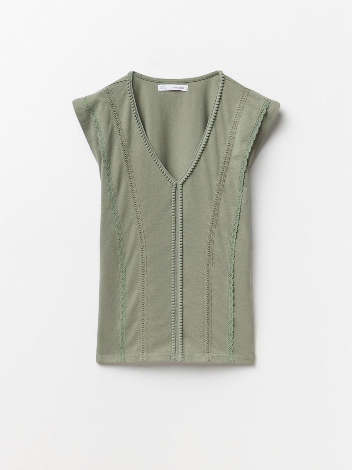 POLERA MUJER SFERA ALGODÓN SIN MANGAS BOLITAS - 4