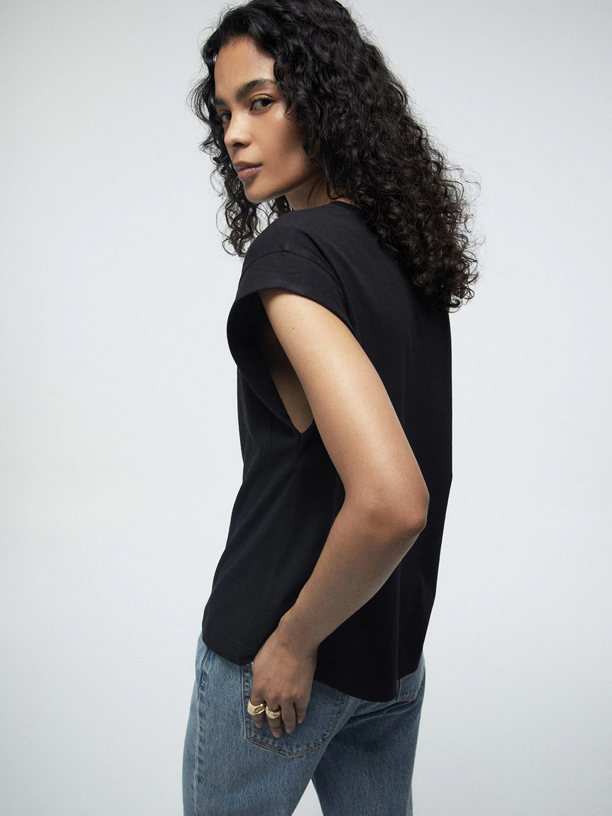 POLERA MUJER SFERA ALGODÓN MANGA CORTA BÁSICA - 2