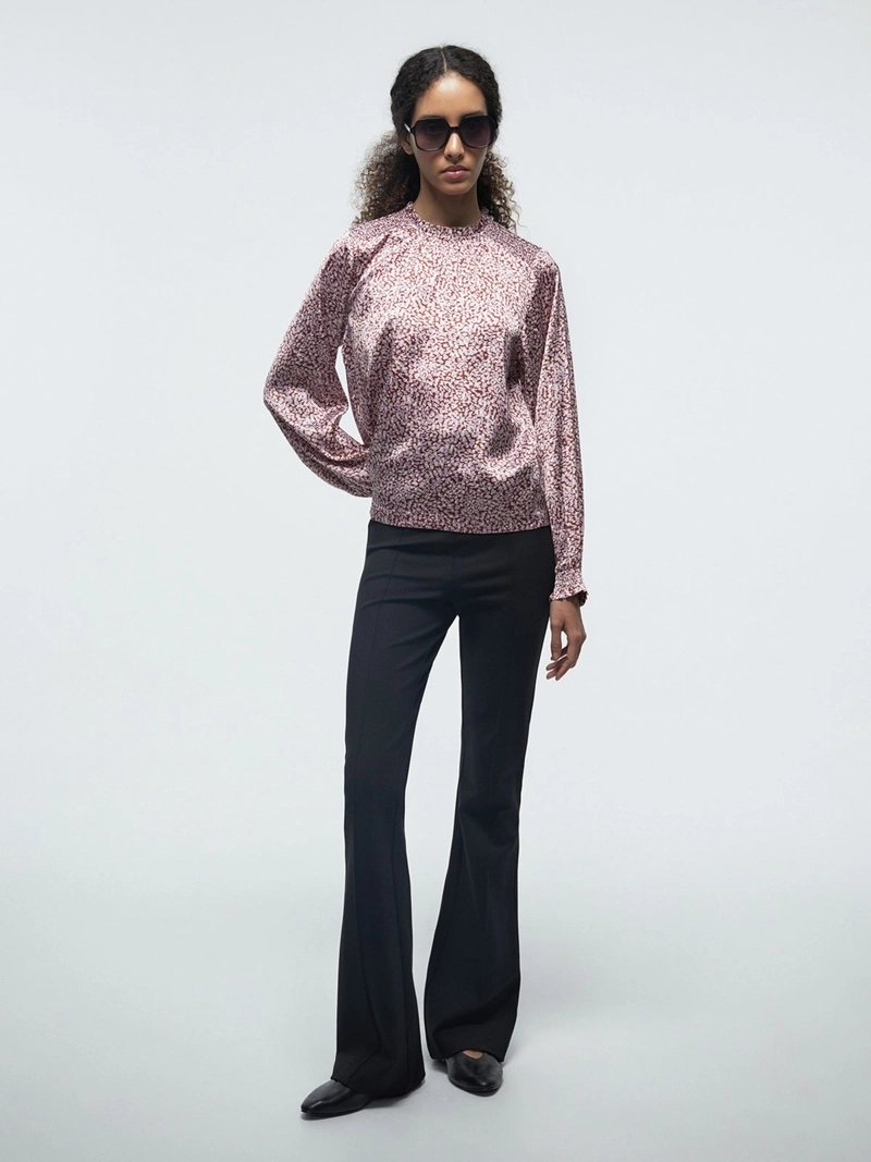 BLUSA MUJER SFERA MANGA LARGA FRUNCIDO - 1