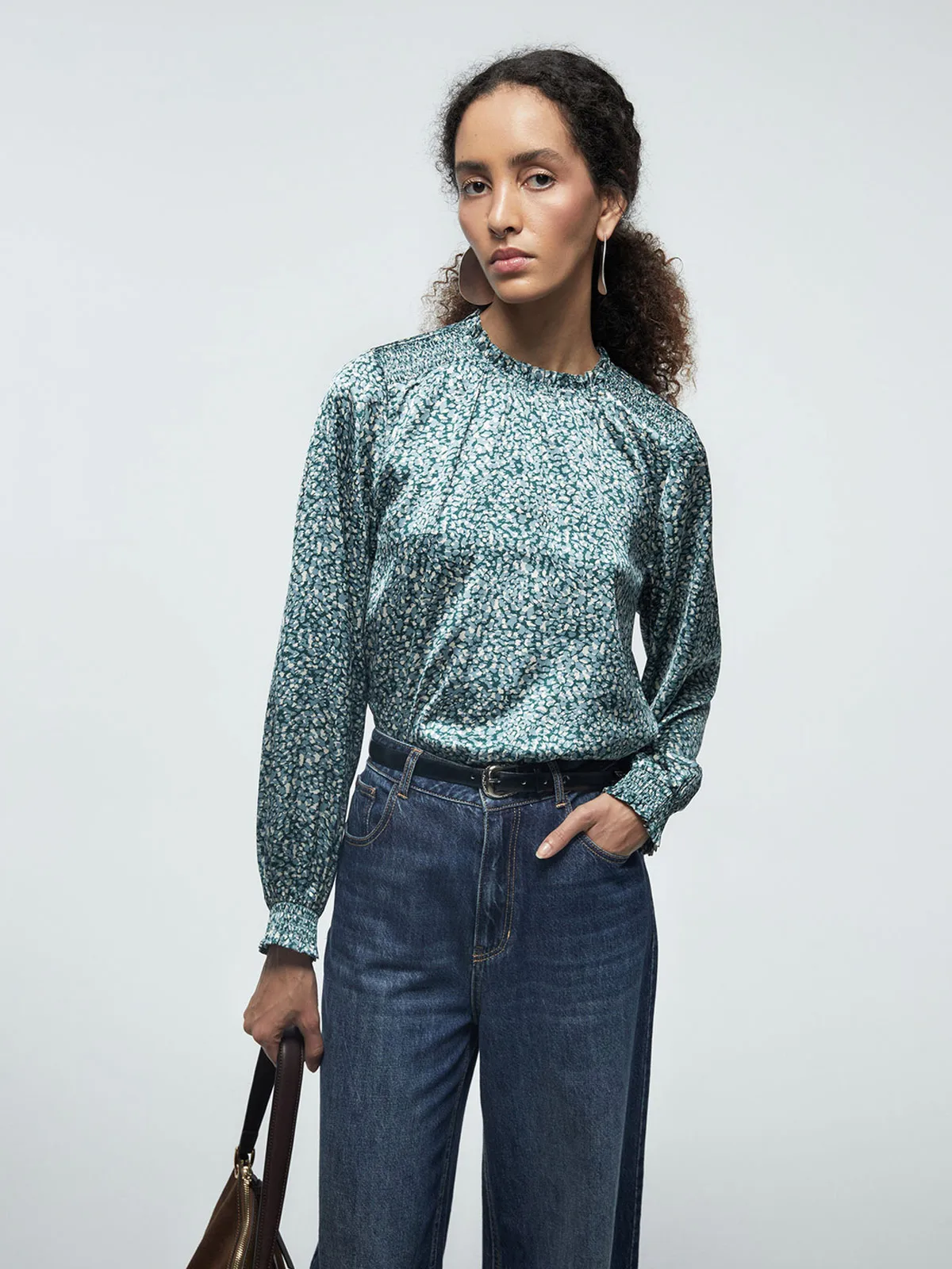 BLUSA MUJER SFERA MANGA LARGA FRUNCIDO - 2