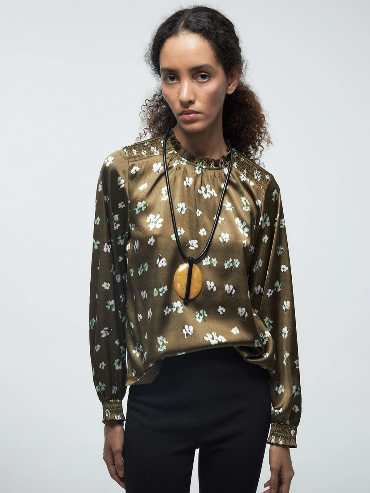 BLUSA MUJER SFERA MANGA LARGA FRUNCIDO - 2