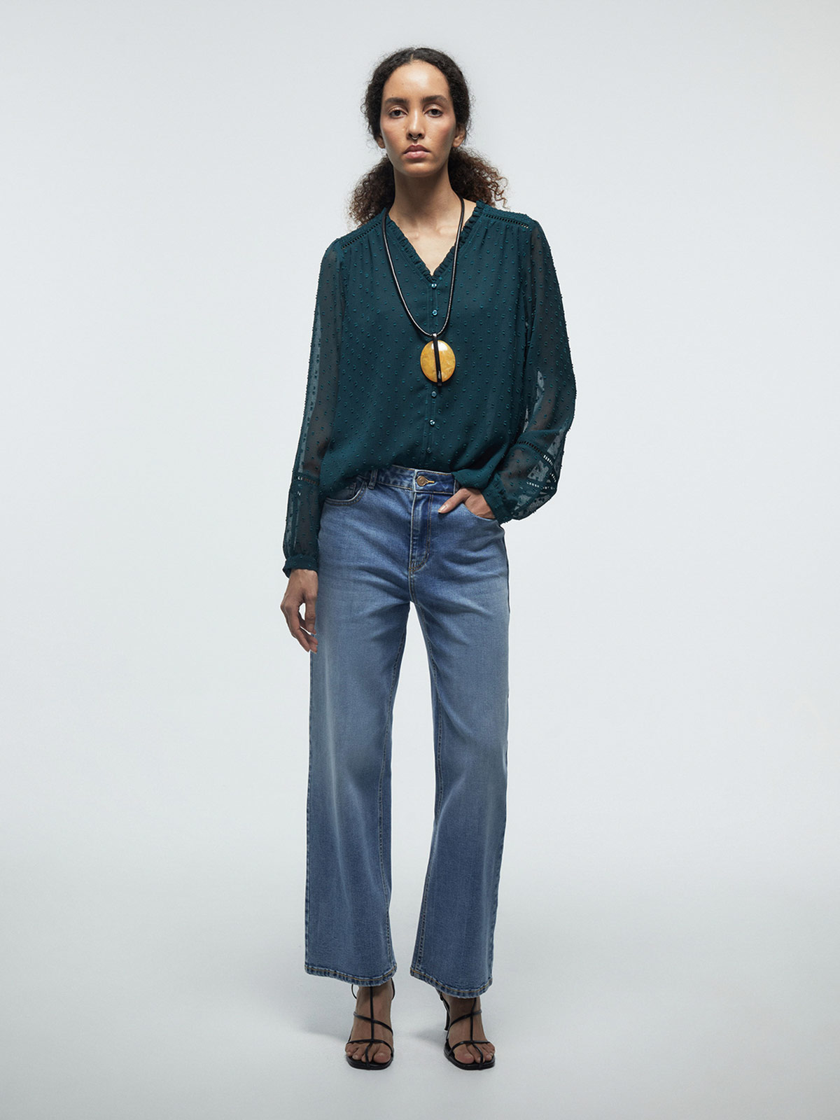 BLUSA MUJER SFERA MANGA LARGA - 1
