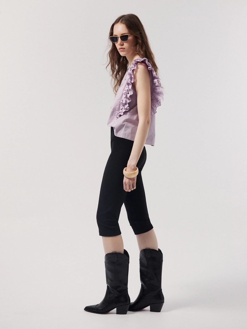 BLUSA MUJER SFERA ALGODÓN SIN MANGAS RUFFLE - 4